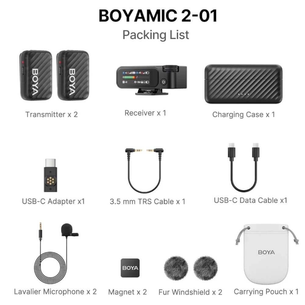 ไมโครโฟนไร้สาย BOYA MICROPHONE BOYAMIC 2-01